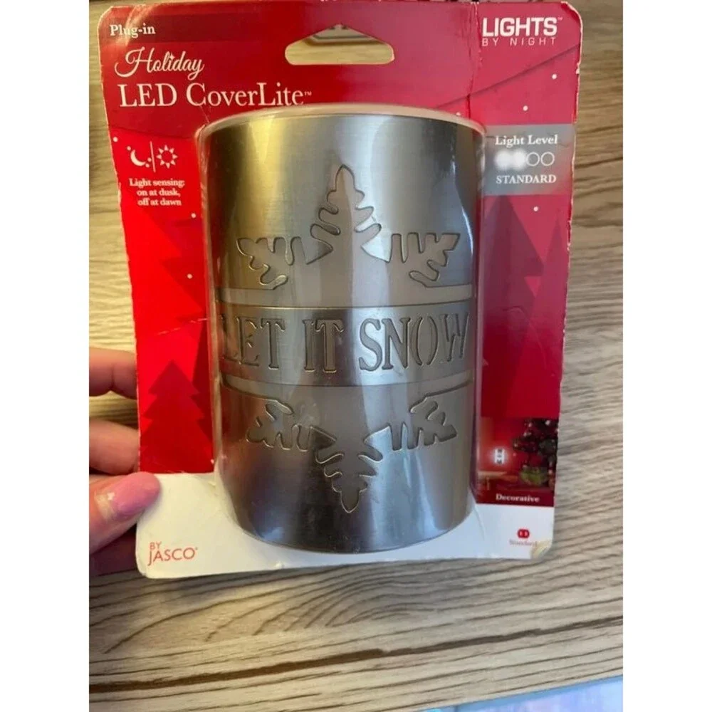 Holiday Led nightlight cover Let It Snow plug in